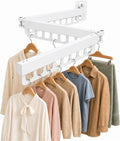 Retractable Wall Mounted Clothes Drying Rack, Rustproof Steel Drying Rack with 24 Hanging Holes, Space‑Saving Design for Apartments, Laundry Rooms, Balconies & RVs White