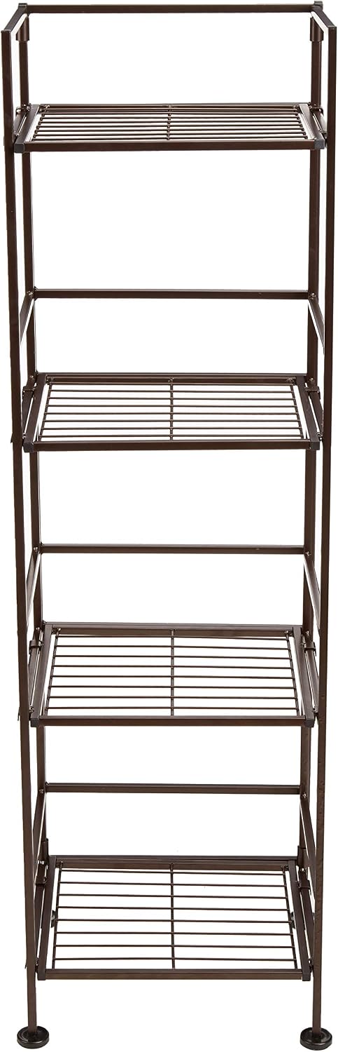 Amazon Basics 4-Tier Iron Towel Shelf Black 11.4"L x 11.8"W x 44.5"H