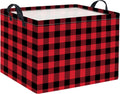 Rectangular Storage Basket for Boys Kids Basket Storage Bin Organizer Box(Red Checkered)