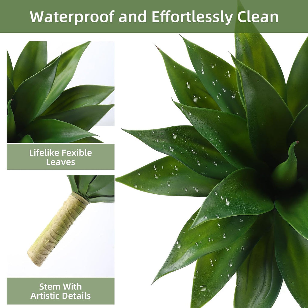 Wertuirk 22 Inch Artificial Agave Plant Outdoor UV Resistant, Green