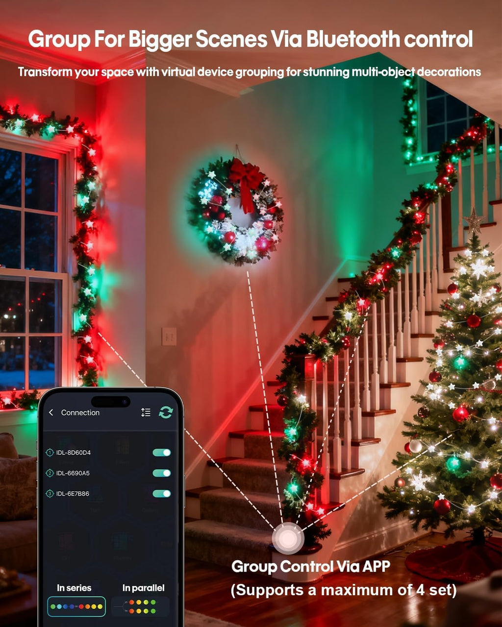 Super RGB Smart Star Fairy Lights 65.6Ft, 16M Color Changing String Lights with Remote & APP Control, Music Sync, Timer, RGB DIY Colored Twinkle Lights Hanging for Indoor Bedroom Party Birthday Decor