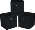 13x13x13 storage cube bins,collapsible fabric storage cubes Decorative storage basket,13 inch Record cube storage box for shelves,clothing,shelf,drawer,bathroom organizer,Set of 3 (Black)