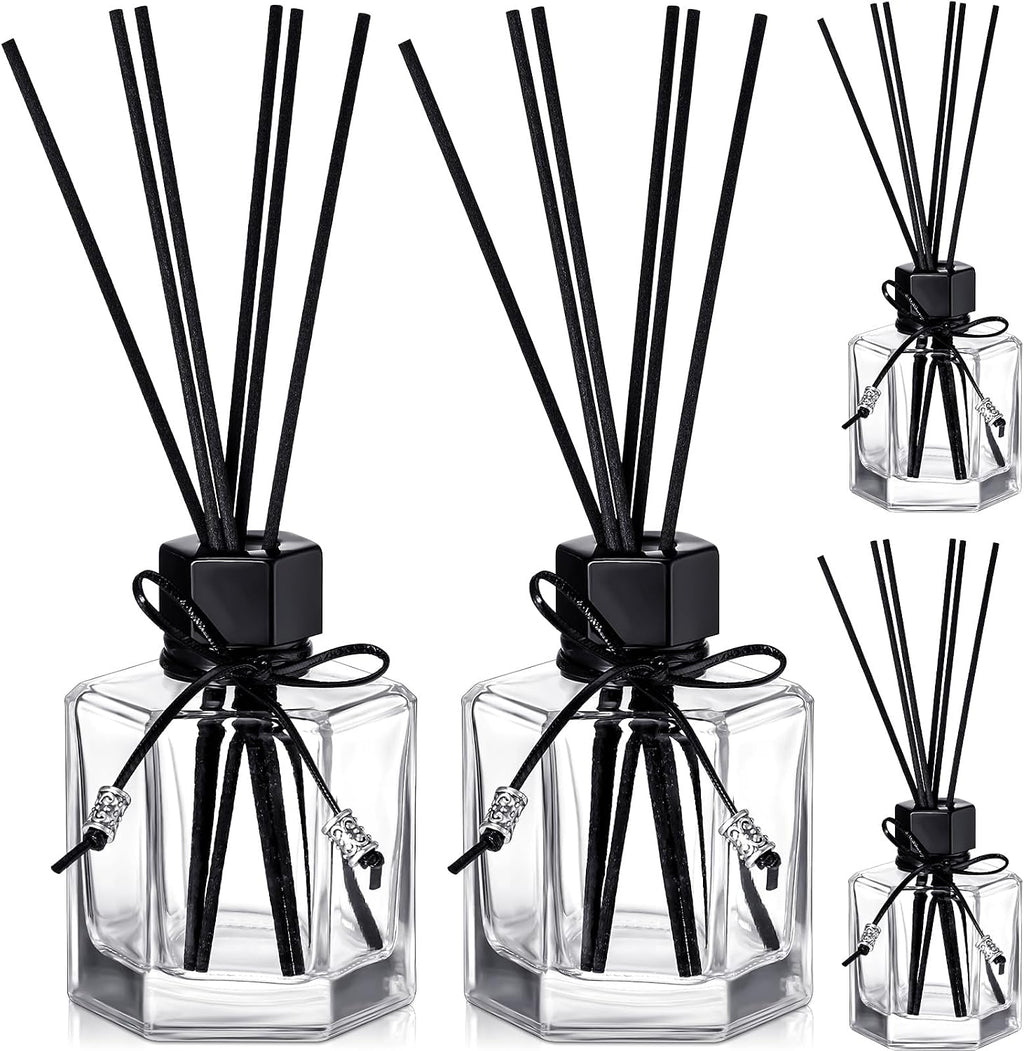 Huquary 4 Set 120 ml 4 Ounce Reed Diffuser Bottle Empty Glass Jars