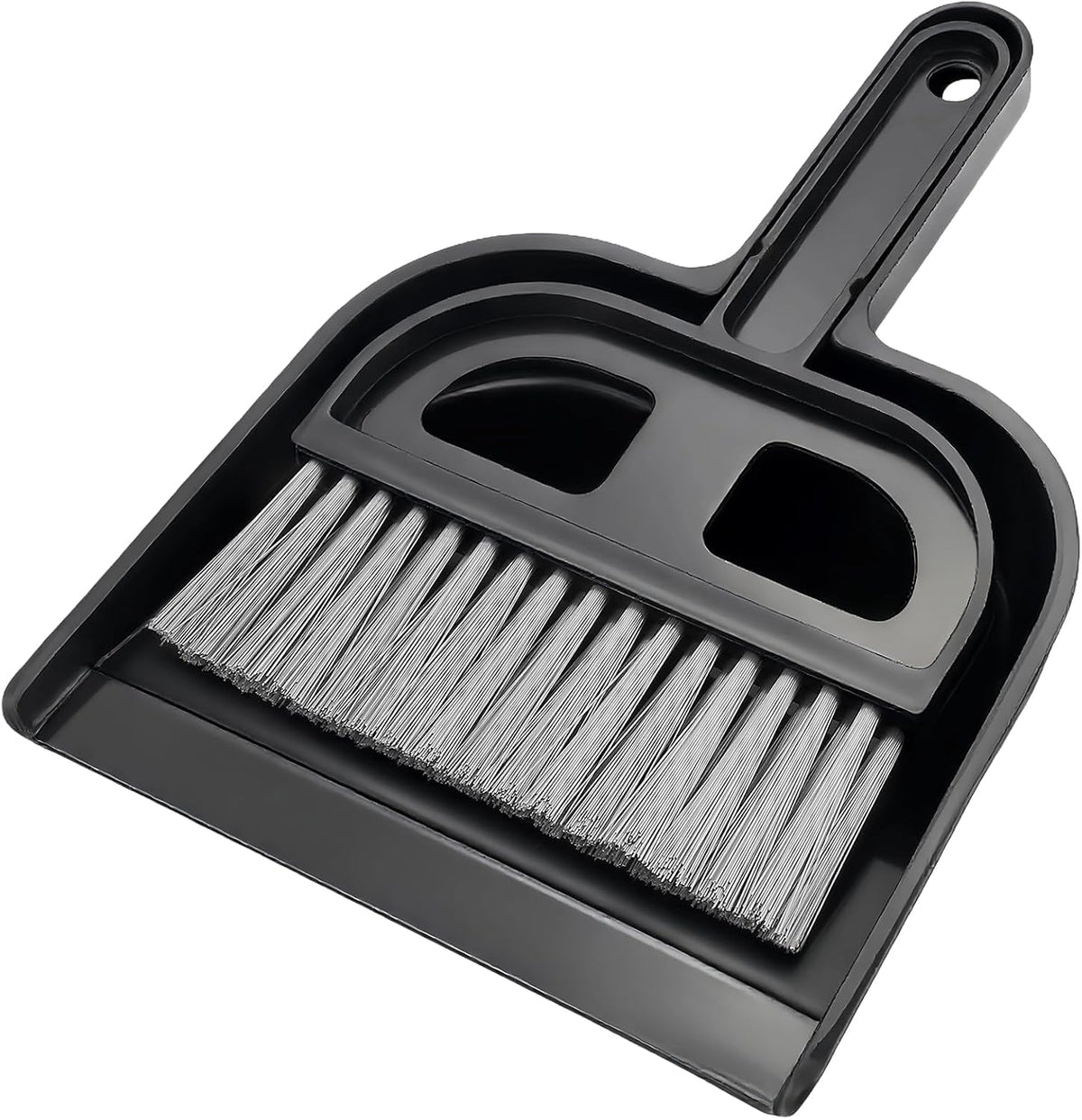 Mini Dustpan and Brush Set - Portable Hand Broom Compact 8.5" Nesting Cleaning Combo for Desks Keyboards Home Office