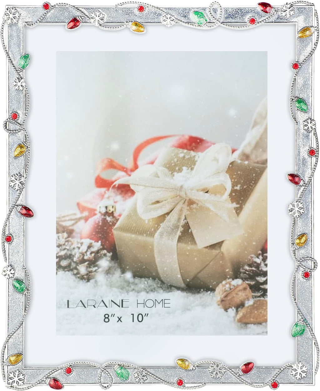 LARAINE Picture Photo Frame 8x10 Metal 2026 Christmas High Definition Display Pictures for Tabletop Home Decorative Holiday Gift (Silver,8x10)