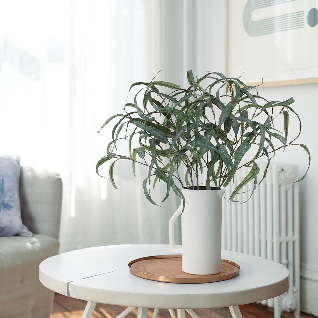 6pcs Artificial Willow Eucalyptus Stems,Long Leaves