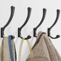 Coat Hooks Wall Mounted, Heavy Duty Hooks Hanging Towel, Black 4 Pack,Metal