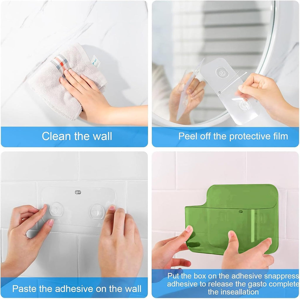 CGBE 2-Pack Cabinet Door Organizer, Self Adhesive Bathroom Shelves, Green
