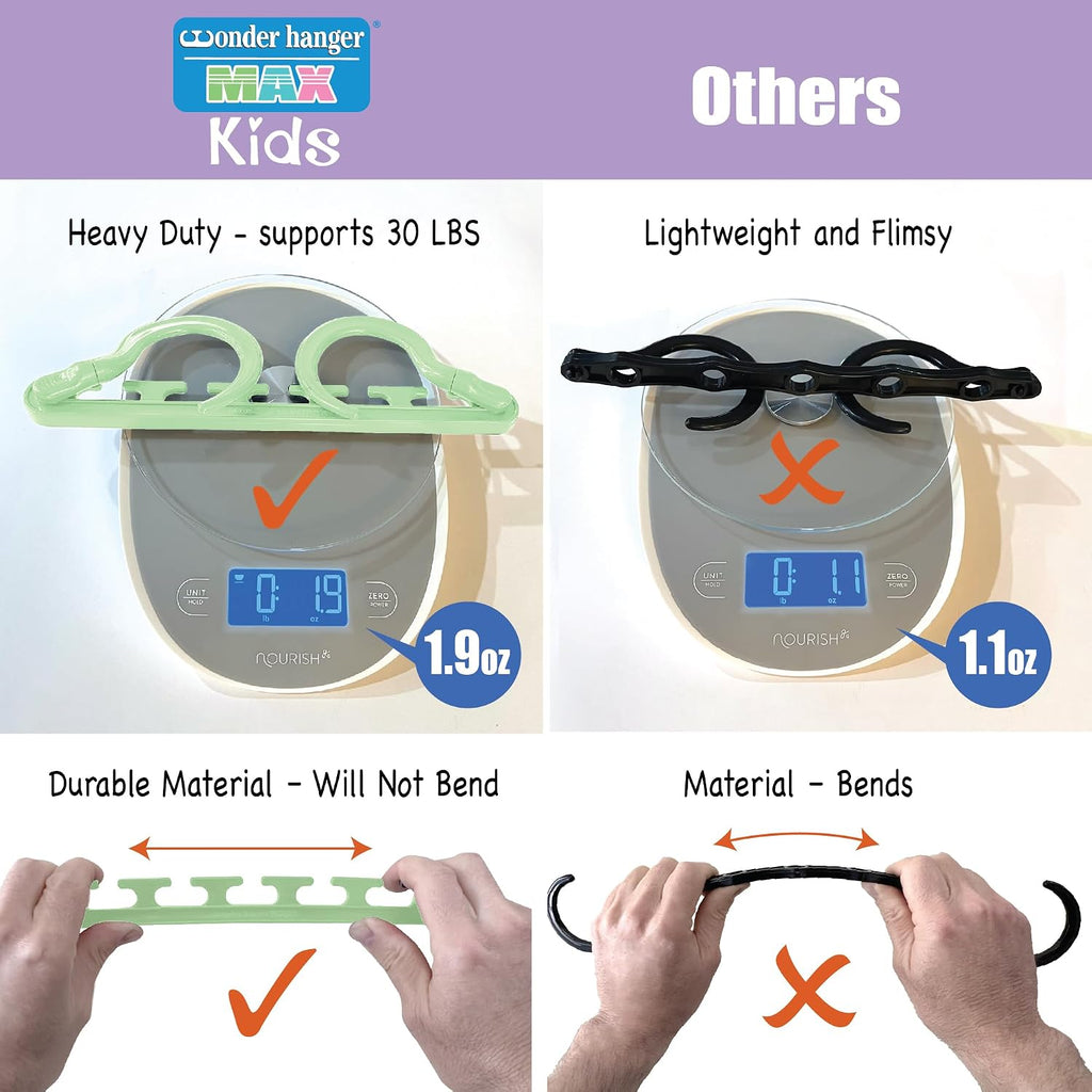 Wonder Hanger Max Space Saving Hangers, 10-Pack, 360° Hooks, Pastel Green