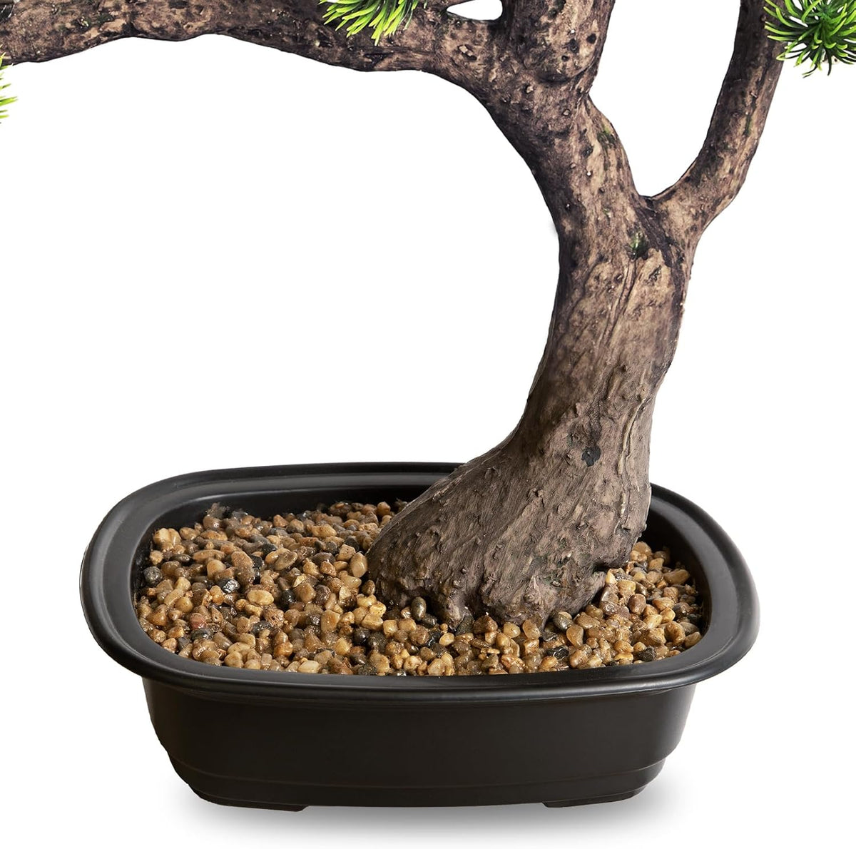 Artificial Bonsai Tree 15" Tall with Realistic Wood, Fake Bonsai, Fake Plant for Office Desk & Home, Japanese Decor, Housewarming Gift