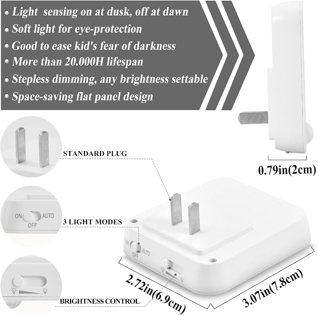 American Wild West Desert with Cowboys Night Light Plug into Wall 2 Pack Plug-in LED Nightlights with Dusk to Dawn Sensor White Light Perfect for Bathroom Kitchen Hallway and Stairs