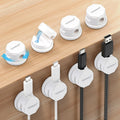 aceyoon 8 Pack Magnetic Cable Clips Cord Holder, Desk Cable Management [1s Lock] Rotatable Spring Cable Clips Adhesive Wire Management for USB Charger Cord, Nightstand, Car, Office, Home (White)