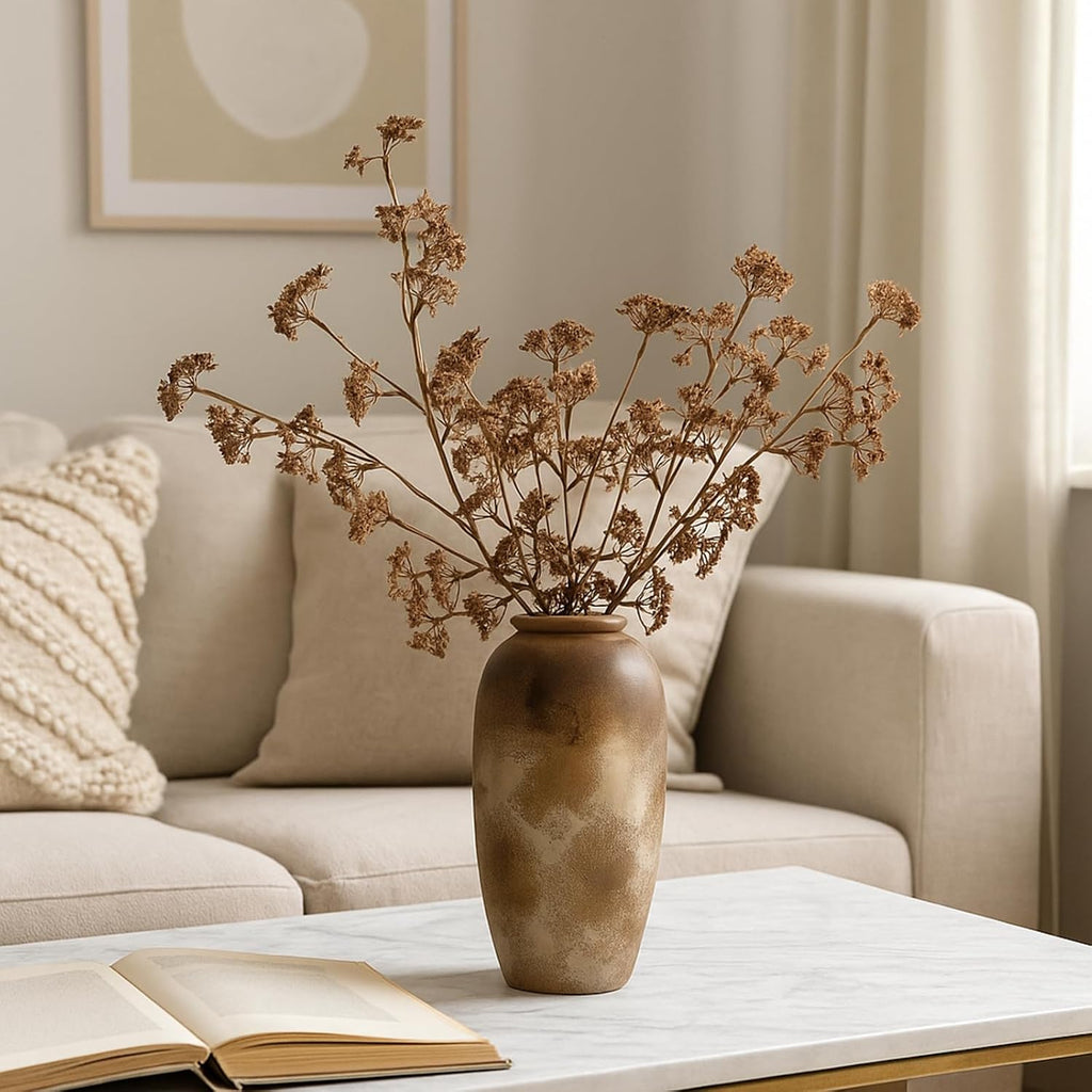 Suncalla 6 Pcs Faux Dusty Plum Berry Stem Fall Decor, Orange, 22 Inch