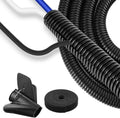 3/4 inch Split Wire Loom Tubing 10 ft Cord Protector Wires Covers Flexible Polyethylene Split Loom for Automotive, Home, Office, and Industrial Applications with Easy Installation Tool Black