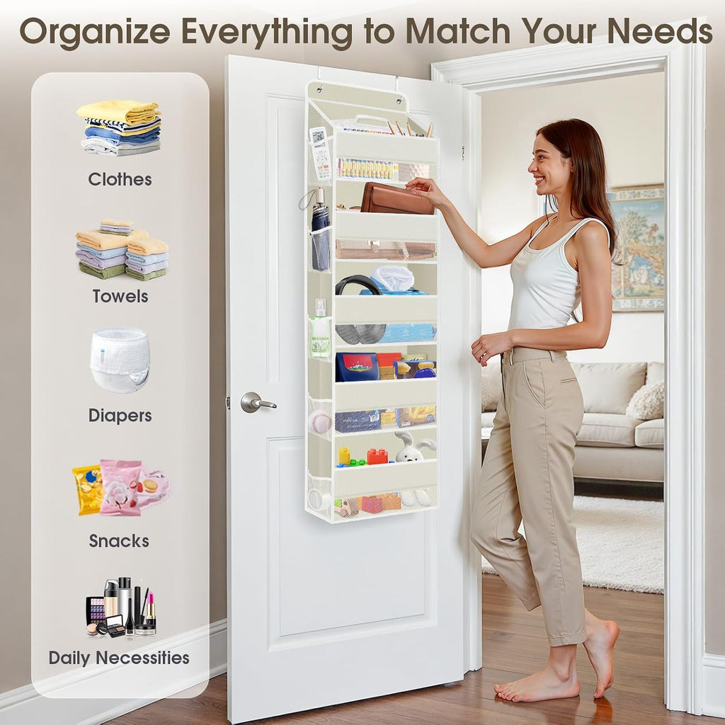 1Pack Over The Door Organizer Large Capacity Hanging Storage Room Organizer