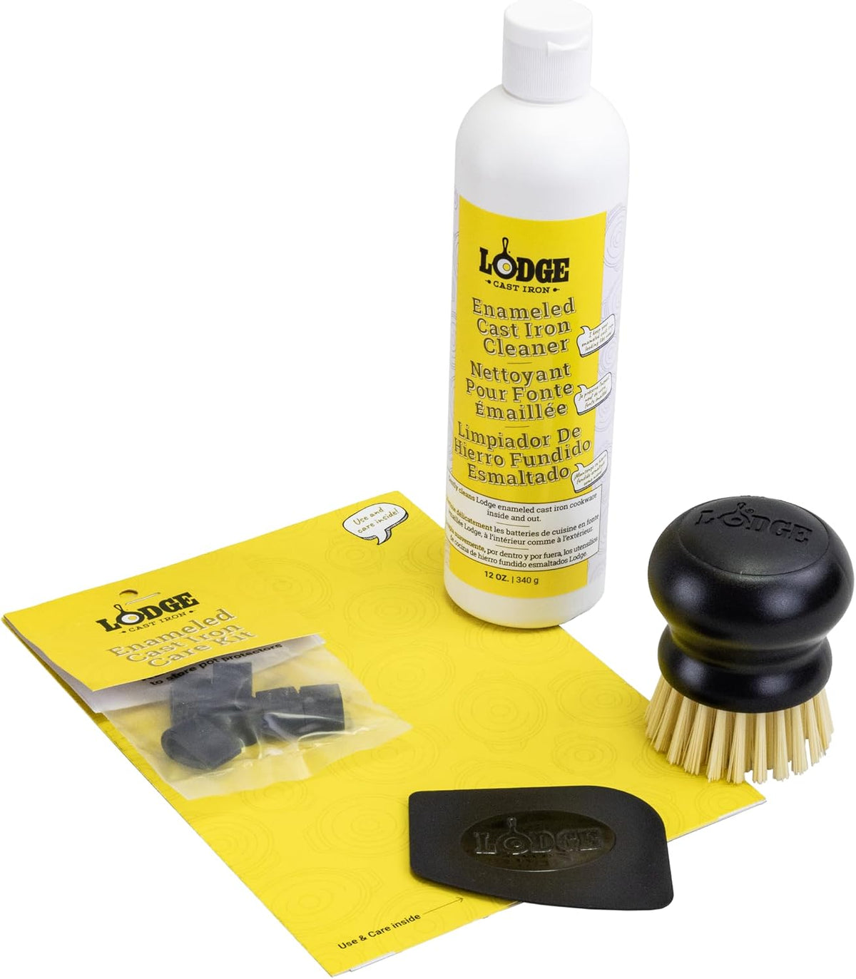 Lodge Enameled Cast Iron and Ceramic Stoneware Care Kit, 5 Piece