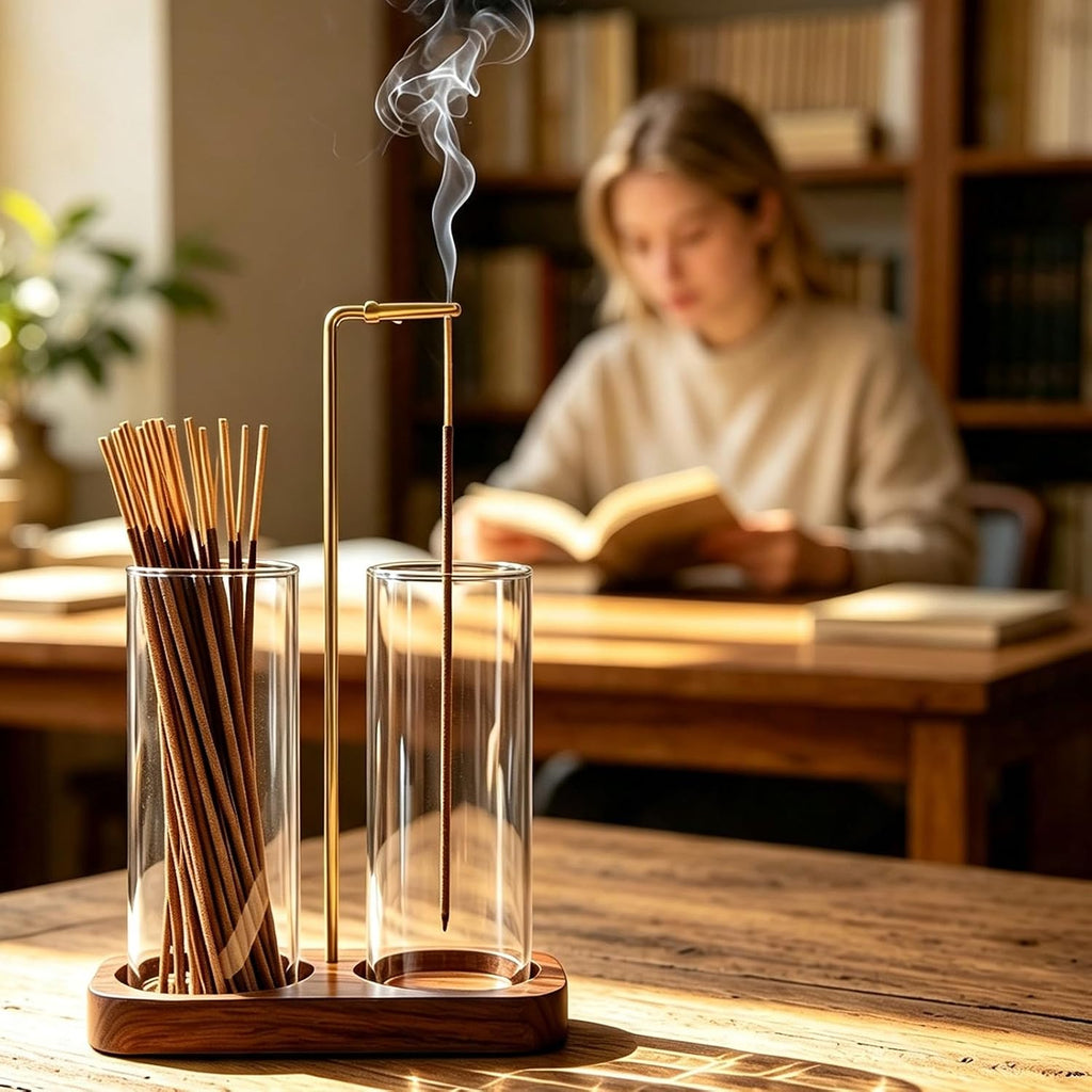 2 in 1 Incense Holder,Wooden Incense Holder for Sticks