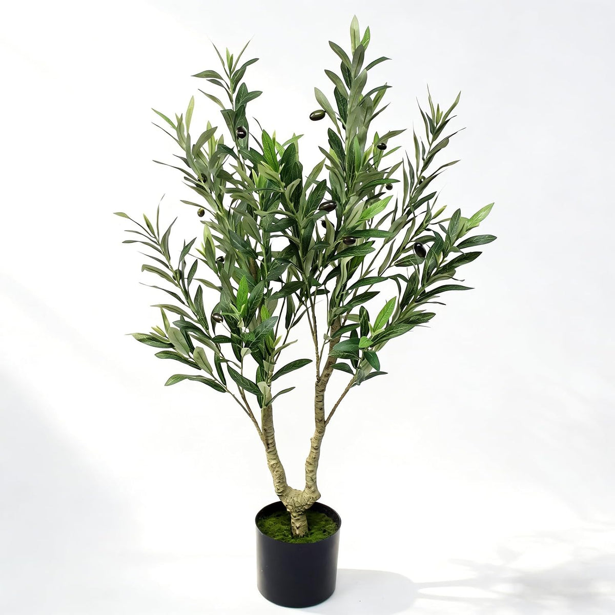 Artificial Olive Tree in Pot, 36" Indoor Fake Olive Potted Plants Faux Greenery Lifelike Tree Plant with Fruits for Livingroom Bedroom Kitchen Office Home Decor (C)