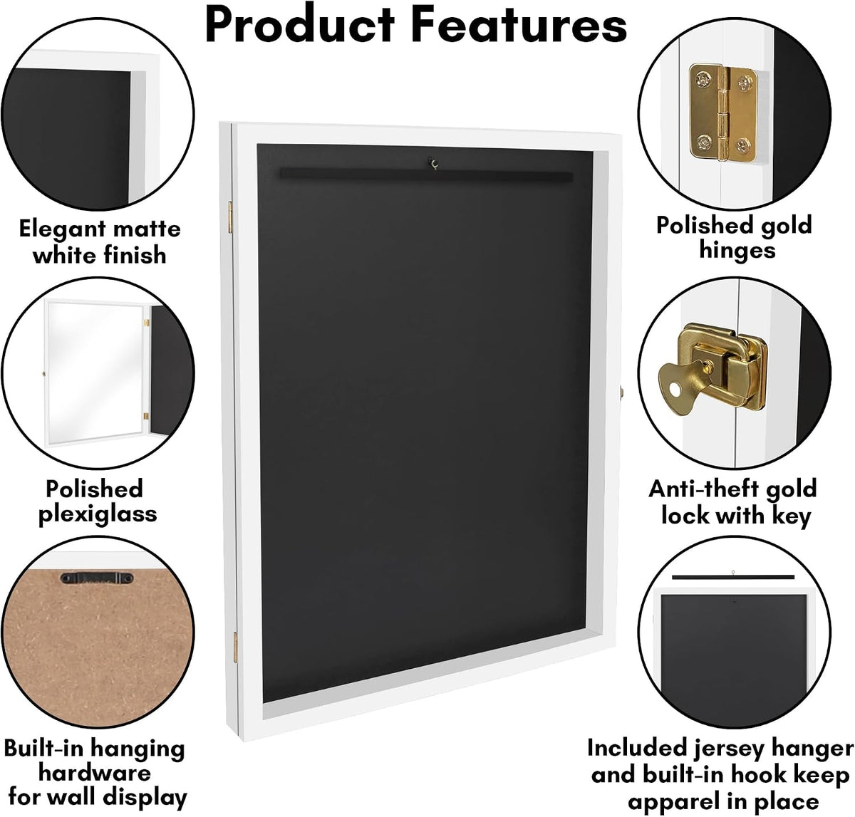Americanflat 23x31 Jersey Display Case - White