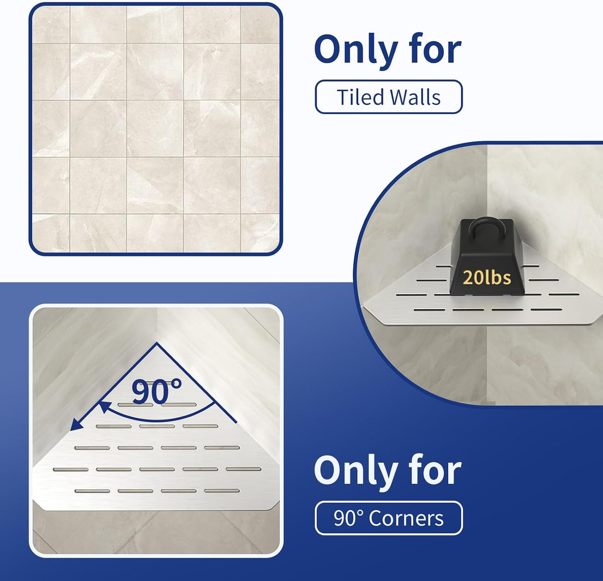 Corner Shower Shelf 10"