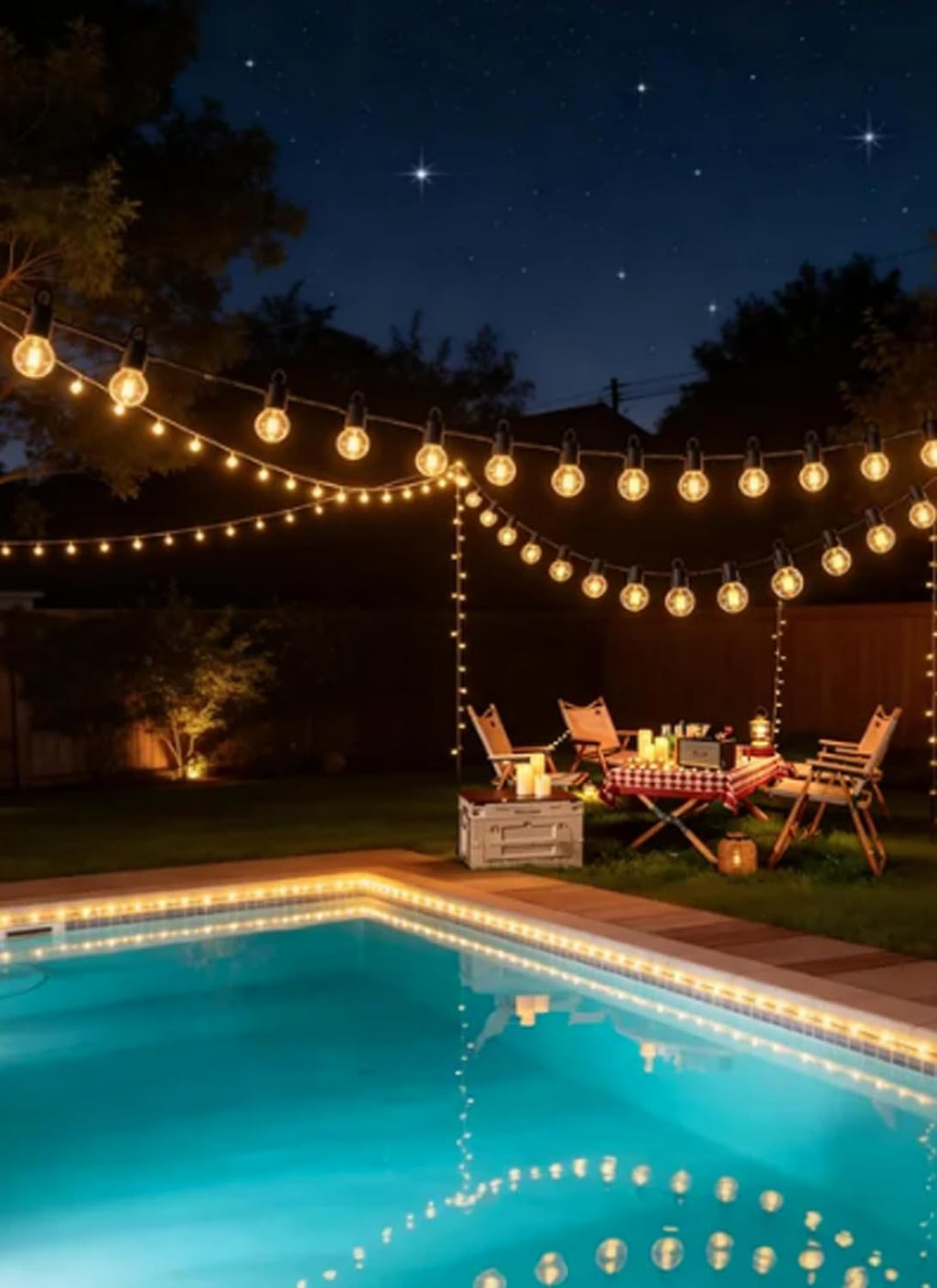 Outdoor String Lights,Led Patio Globe Lights with Plastic Bulbs,Waterproof,Shatterproof,G40 Outdoor String Lights,Connectable Hanging for Backyard, Bistro, Porch, Deck, Balcony,Tent (100FT)