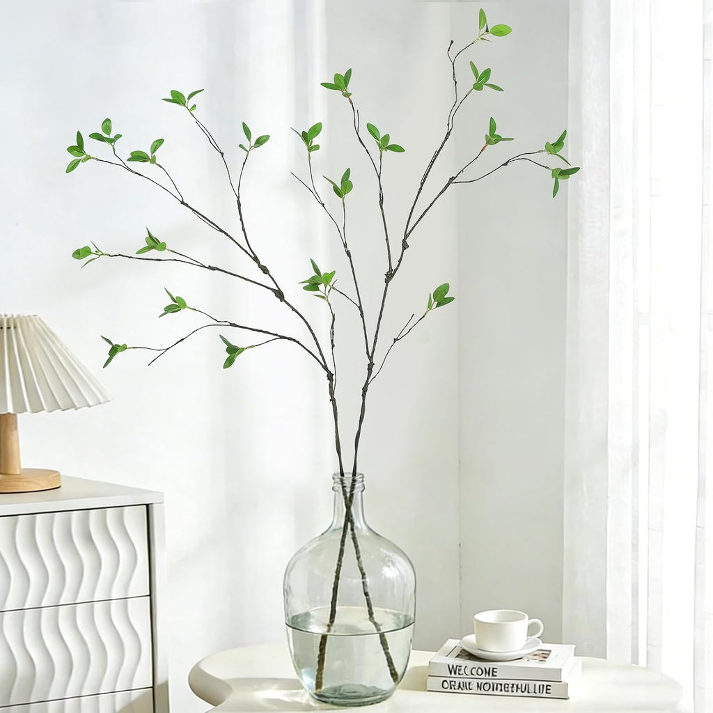 LFF 5Pcs Artificial Greenery Stems, 34" Faux Ficus Leaves Branches