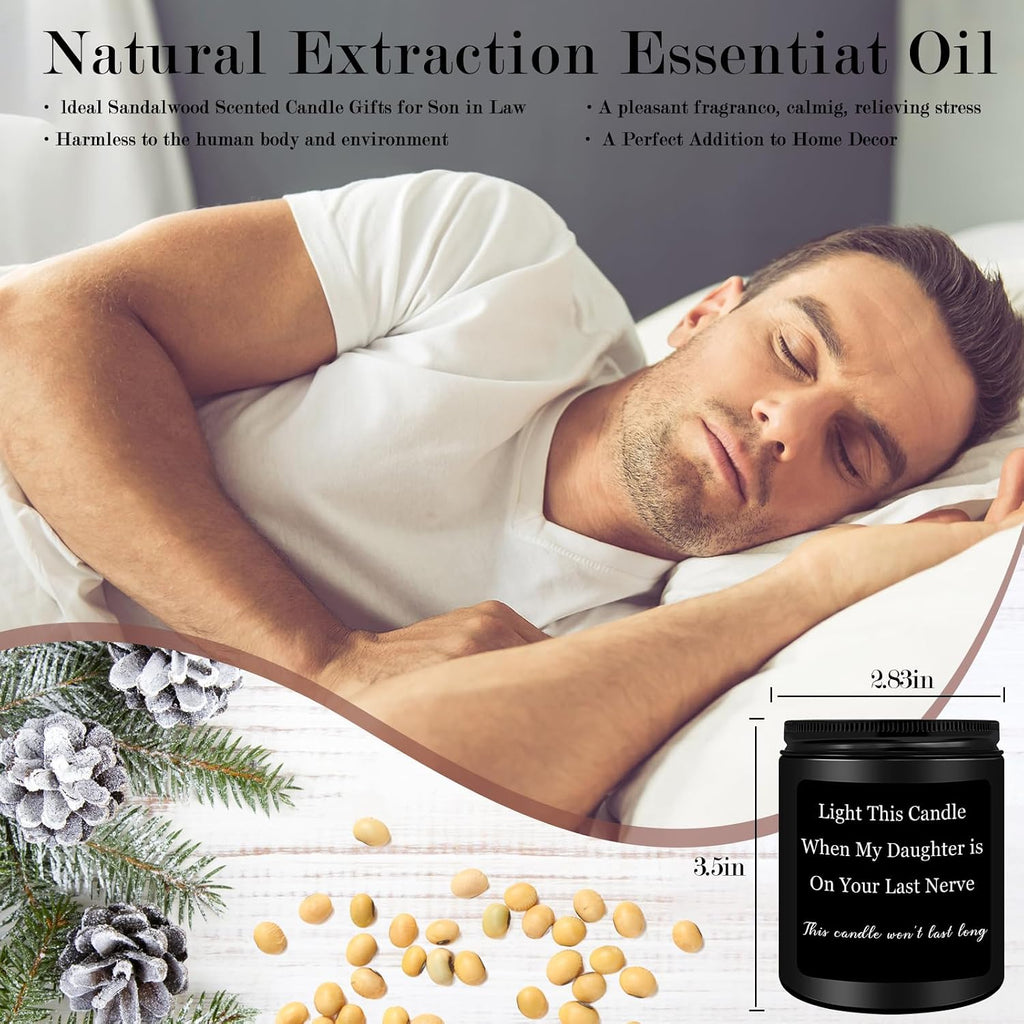 Gifts for Son in Law, Christmas Son in Law Sandalwood Candle Gifts