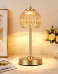 ROTTOGOON Cordless Table Lamp, Glass Rechargeable Battery Operated Lamp, 3-Way Stepless Dimming Touch Lamps, Small Glass Bedside Nightstand Light for Bedroom Dining Table Living Room