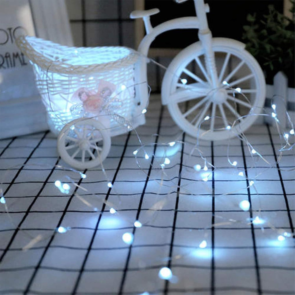 YJFWAL 24 Packs Fairy Lights Battery Operated, LED String Lights 10.2FT 30LEDs Waterproof Copper Wire Firefly Light, Mini Starry Moon Lights for DIY Crafts Wedding Party Christmas Decor (Cool White)