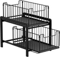 NPPLUS 2 Tier Black Under Sink Organzier With Sliding Drawer