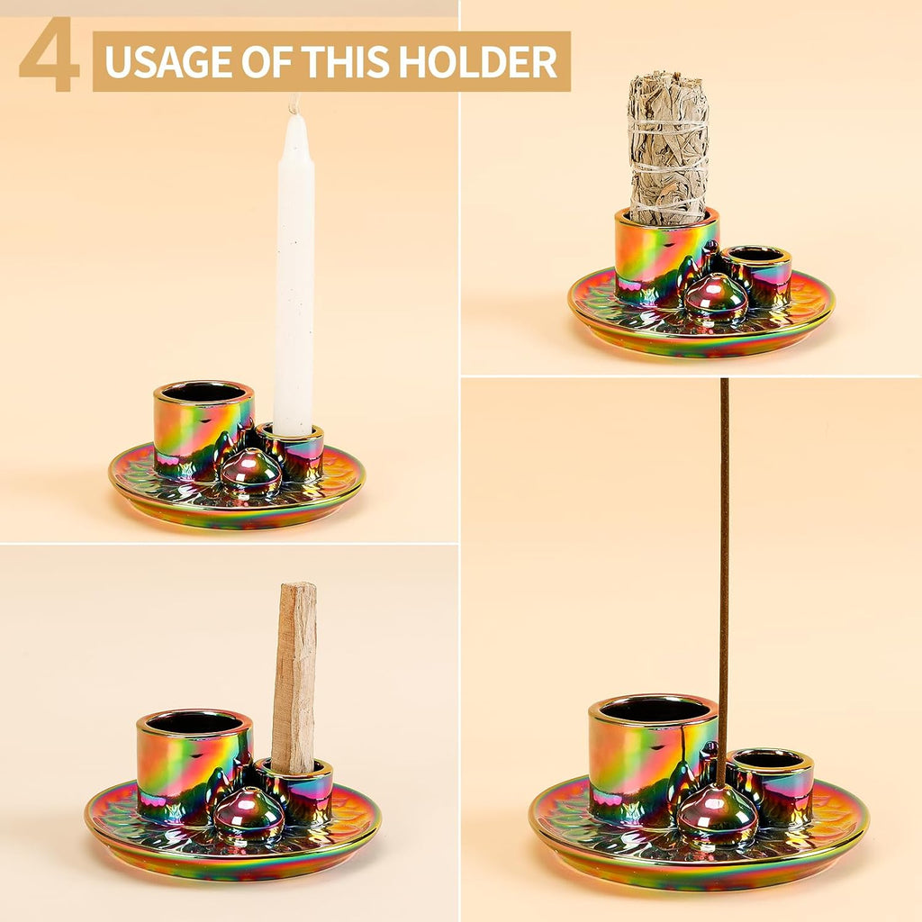 Ceramic Palo Santo and Sage Incense Holder, Colorful