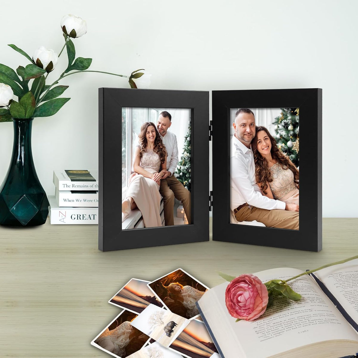 Frametory, 4x6 Double Picture Frame Black, 1 Pack
