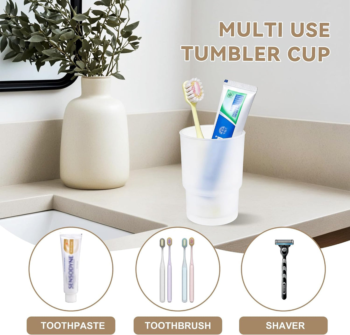 Frosted Glass Tumbler Cup-Single Cup