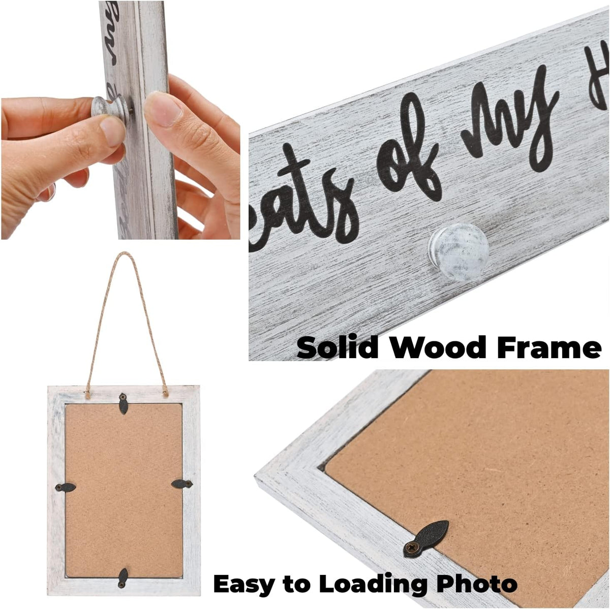 4X6 Picture Frames Collage Farmhouse Rustic Vintage Distressed Solid Wood