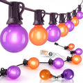 50FT G40 Halloween Orange and Purple Globe String Lights Outdoor Waterproof
