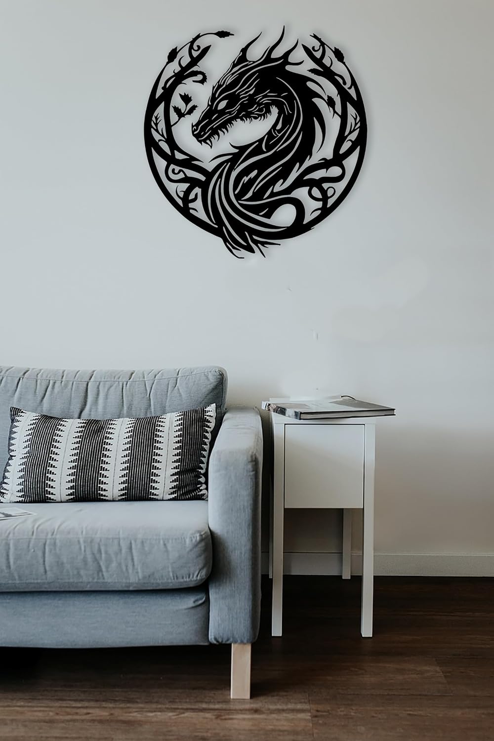 RESACO Metal Dragon Wall Art Dragon Wall Decor Western Room Decor Man Cave Decorative Dragon Head Wall Mount Dragon Lover Gifts
