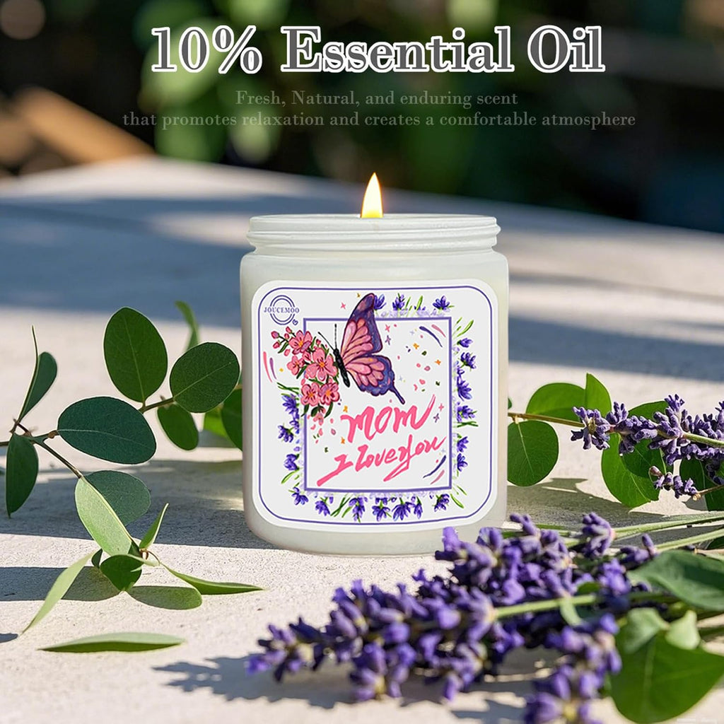Gift for Mom, Lavender Eucalyptus Scented Candles, 7oz Non Toxic Candle