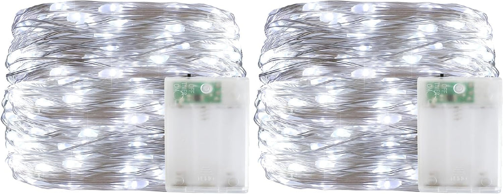 Christmas Fairy String Lights Battery Operated, Cool White