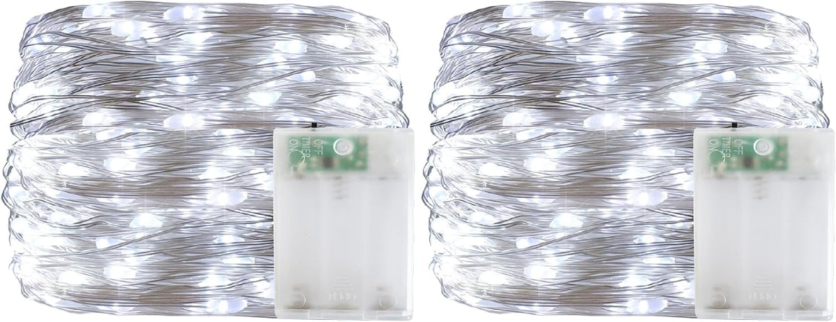 Christmas Fairy String Lights Battery Operated, Cool White