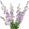 ZYTUYO Purple Delphinium Artificial Flower Long Stem 4pcs 33.5in Fake Larkspur Faux Look Real Silk Plant Bulk Bouquet for Outdoor Tall Vase Home Garden Wedding Arrangement Decoration