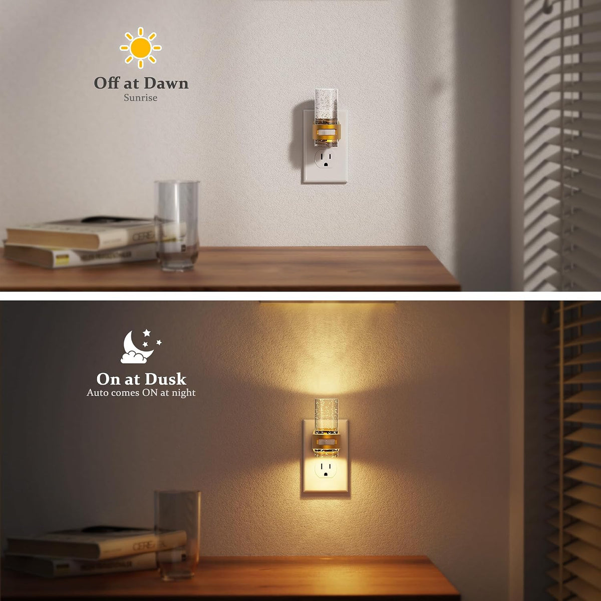 JandCase Motion Sensor Night Light, 4 Pack Mini Bubble Night Light