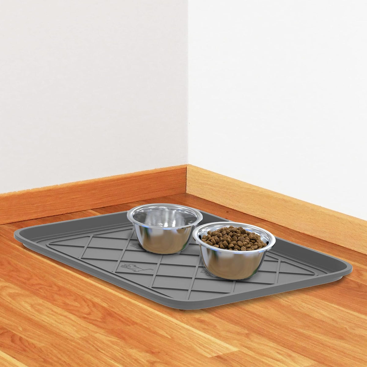 Stalwart All Weather Indoor Outdoor Boot Mat with Raised Lip, Gray, 19.75"