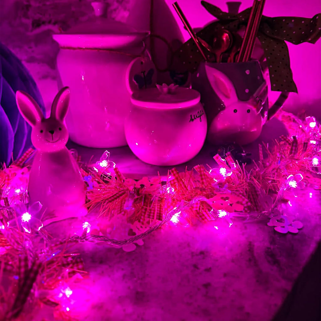 USB & Battery Powered Pink Cherry Blossom Flower String Lights Party Decor