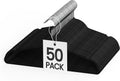 YSSOA Heavy Duty Velvet Hangers 50 Pack, 360° Swivel Hooks, Non-Slip Clothes Hangers with Shoulder Notches, Black