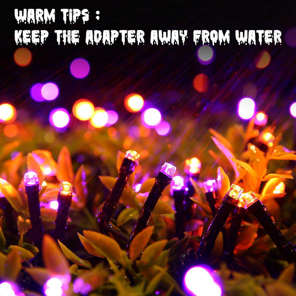 Orange and Purple Halloween Lights, 82ft 200 LED Halloween String Lights