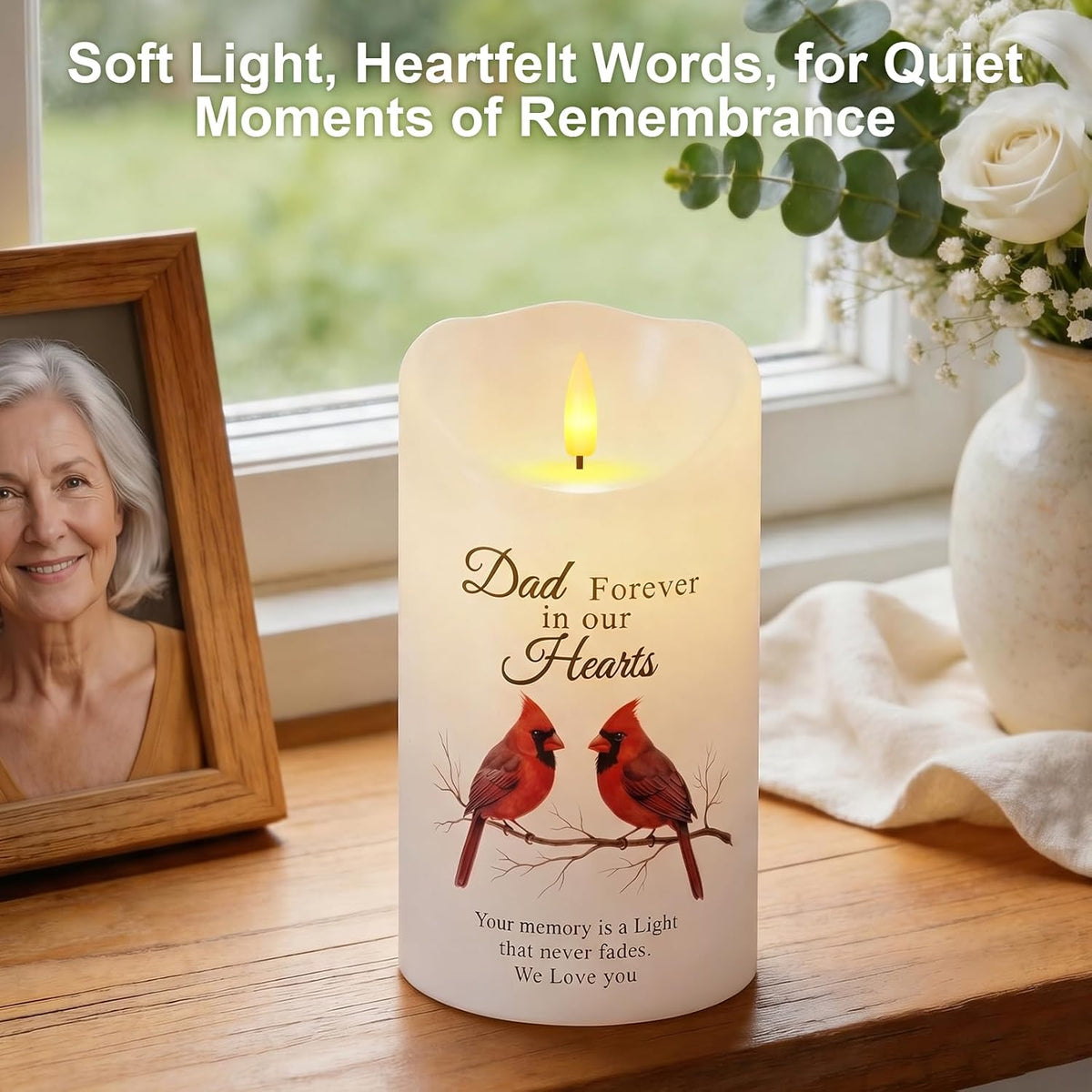 Homemory Cardinal Memorial Candle Sympathy Gifts for Loss of Loved One, Mom