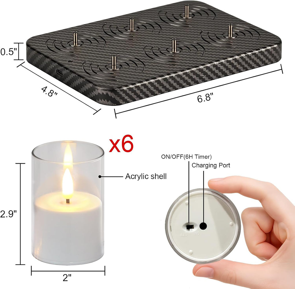 GenSwin Rechargeable LED Flameless Candles Battery Operated Remote Timer