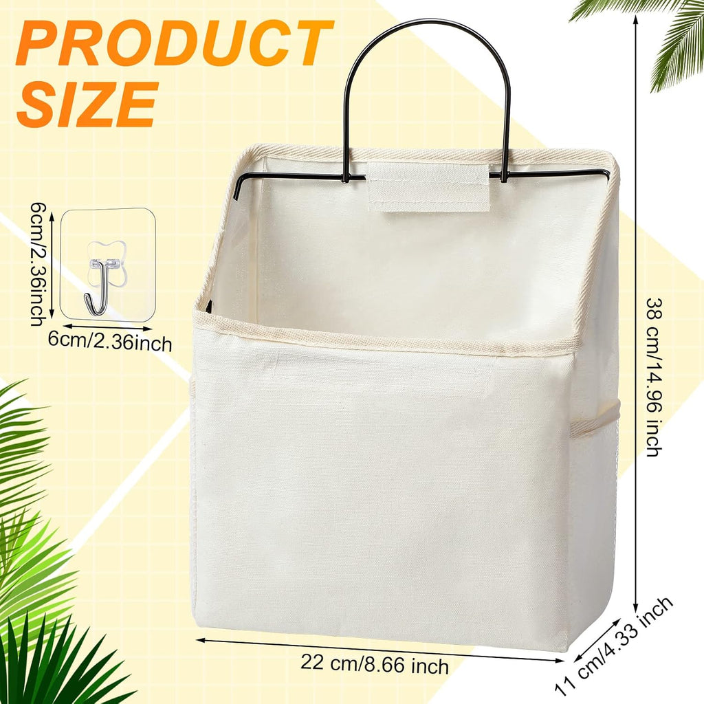 Chumia 6 Pack Wall Hanging Storage Basket Closet Hanging Storage Bag, White