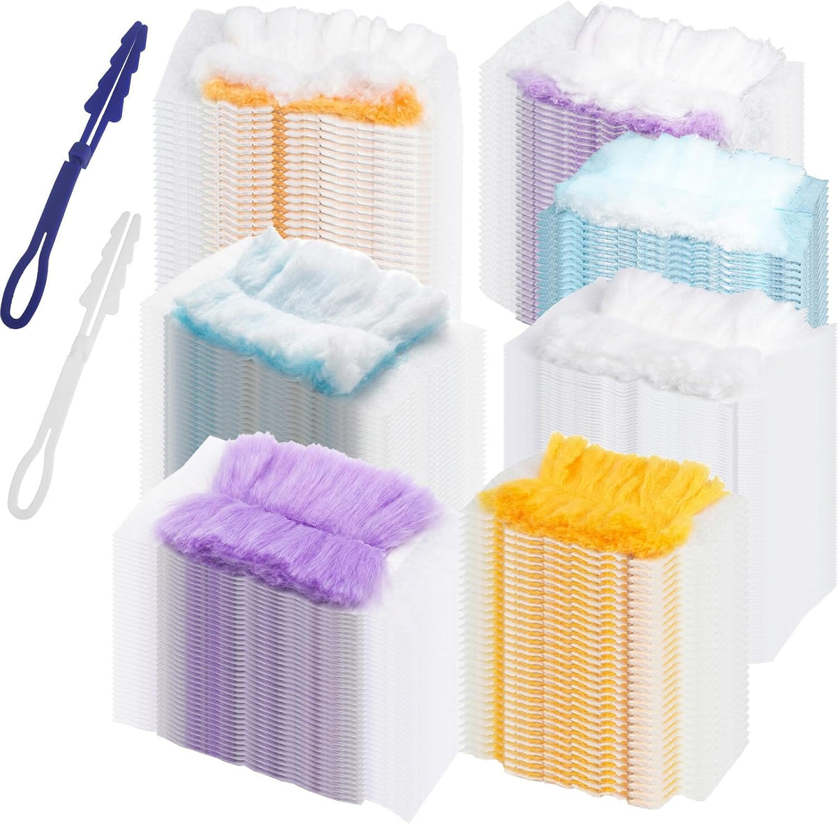 160 Pcs Disposable Dusters Refills 180° Multi Surface Replacement Bulk Heavy Duty Dusters for Ceiling Fan Cleaning with Microfibers Unscented(Multicolor)