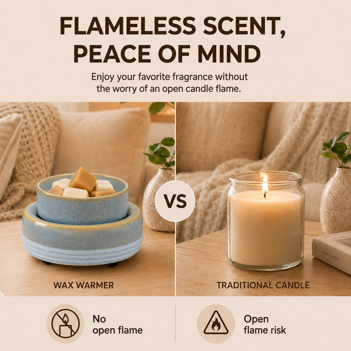 Wax Melt Warmer, Ceramic Candle Melter Melting Wax 3-in-1 Oil Burner Electric Fits Yankee Large Jar, Scented Candle Holder for Home Decor Gifts for Mom Grandma Women Girls